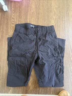 Express Men’s Black Cargo Pants with Drawstring Waist